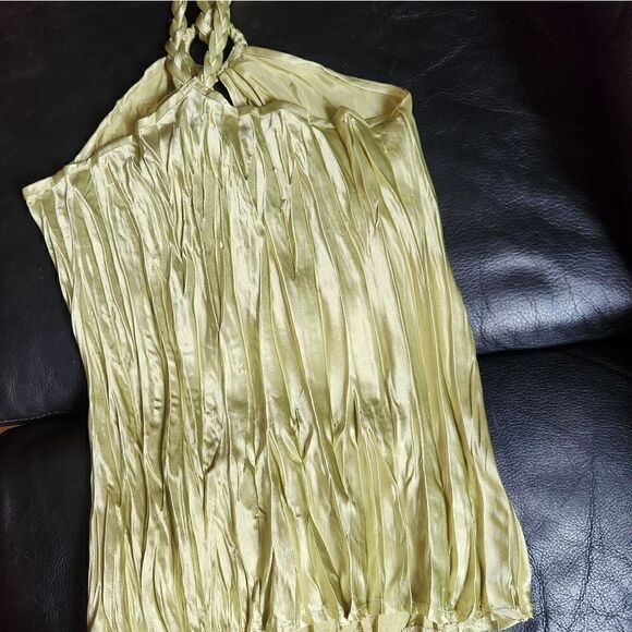 Liz Minelli Casual Medium green folded halter top - Picture 4 of 5